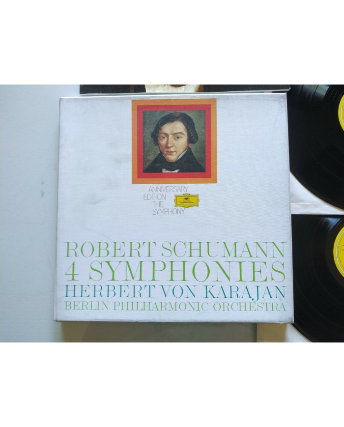Schumann 4 Symphonies Karajan 1972 UK Edt Box 3 x LP + Libreto 12" Vinilo VG/VG