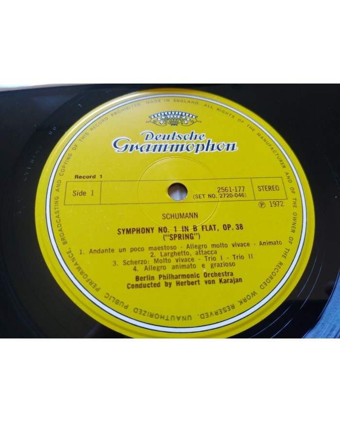 Schumann 4 Symphonies Karajan 1972 UK Edt Box 3 x LP + Libreto 12" Vinilo VG/VG