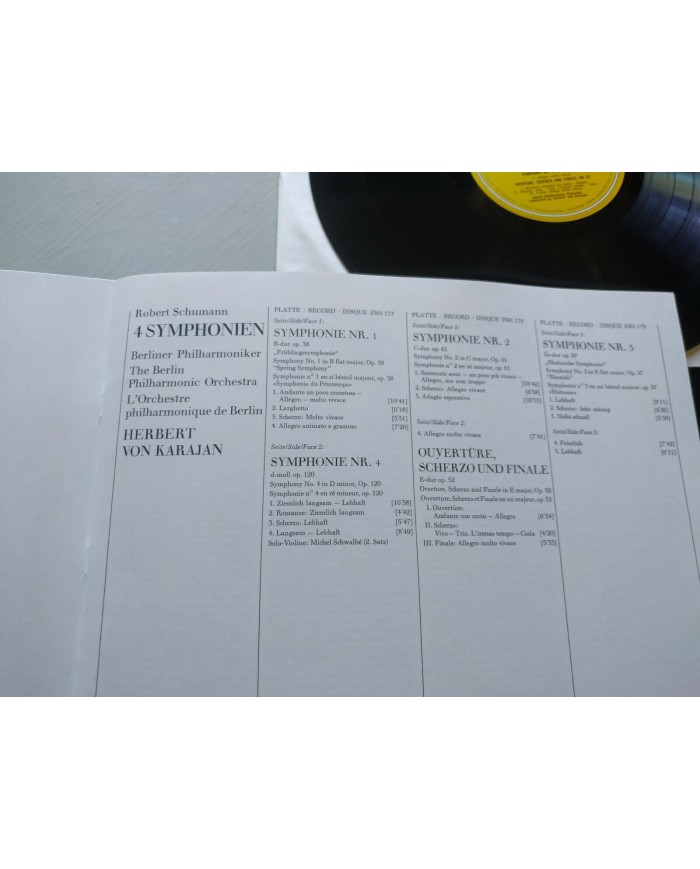 Schumann 4 Symphonies Karajan 1972 UK Edt Box 3 x LP + Libreto 12" Vinilo VG/VG