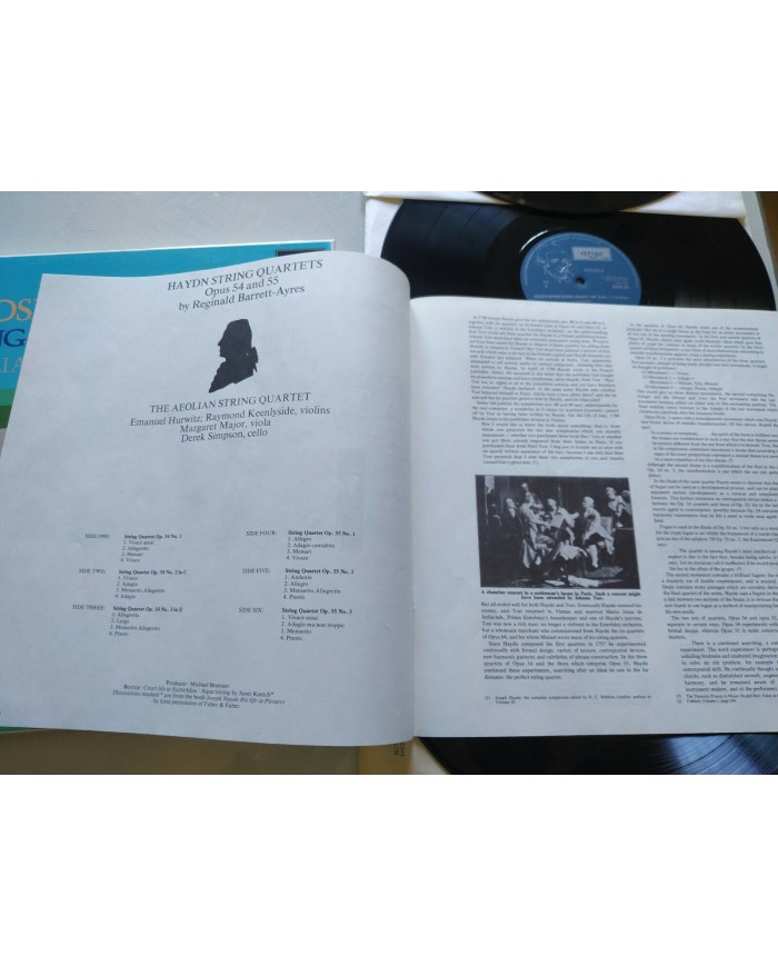 Haydn String Quartets Aeolian Quartet 1975 Box 3 x LP + Libreto 12" Vinilo VG/VG
