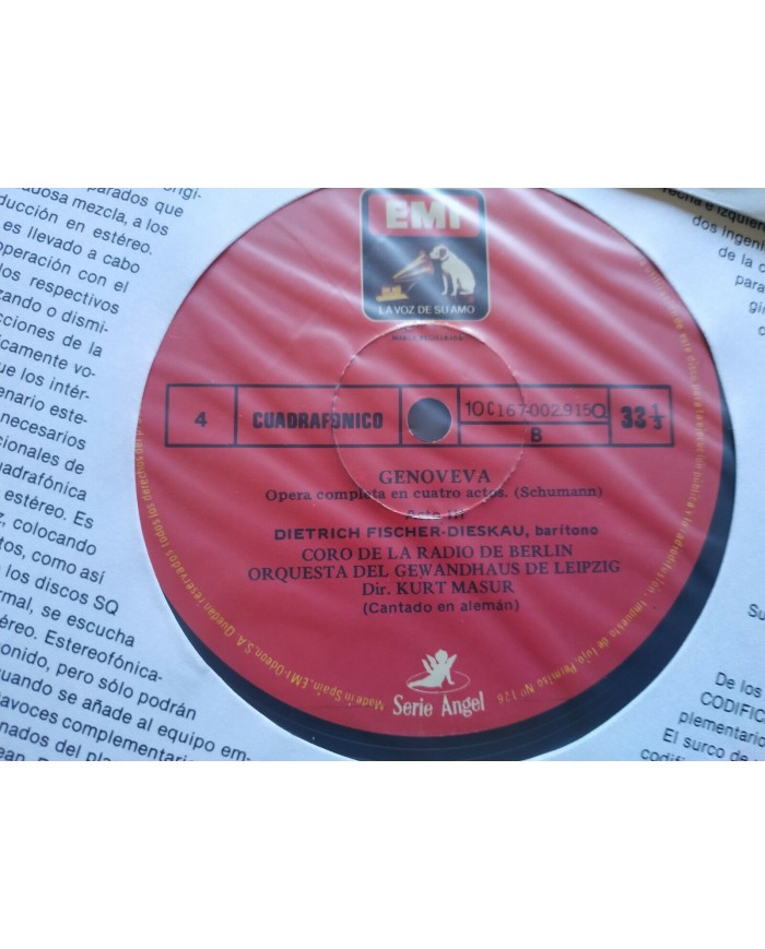 Schumann Genoveva Kurt Masur Moser 1978 Box 3 x LP + Libreto 12" Vinilo VG/VG