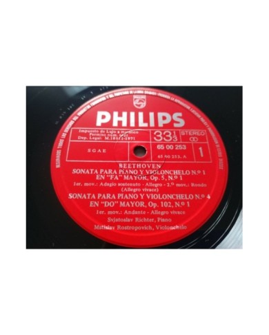 Beethoven Rostropovich Richter 1971 Box 2 x LP + Libreto 12" Vinilo VG/VG 3T