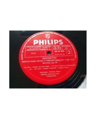 Beethoven Rostropovich Richter 1971 Box 2 x LP + Libreto 12" Vinilo VG/VG 3T