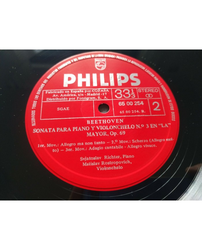 Beethoven Rostropovich Richter 1971 Box 2 x LP + Libreto 12" Vinilo VG/VG 3T