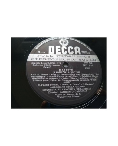 Verdi Macbeth Gardelli DECCA 1974 Box 3 x LP + Libreto 12" Vinilo VG/VG 3T