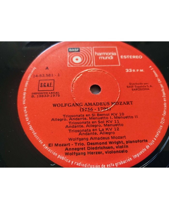 Mozart Samtliche Klaviertrios 1975 BASF Box 4 x LP + Libreto 12" Vinilo VG/VG