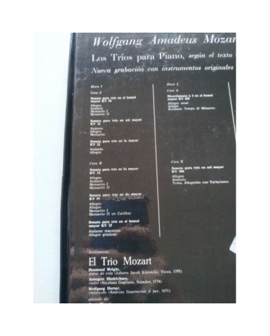 Mozart Samtliche Klaviertrios 1975 BASF Box 4 x LP + Libreto 12" Vinilo VG/VG