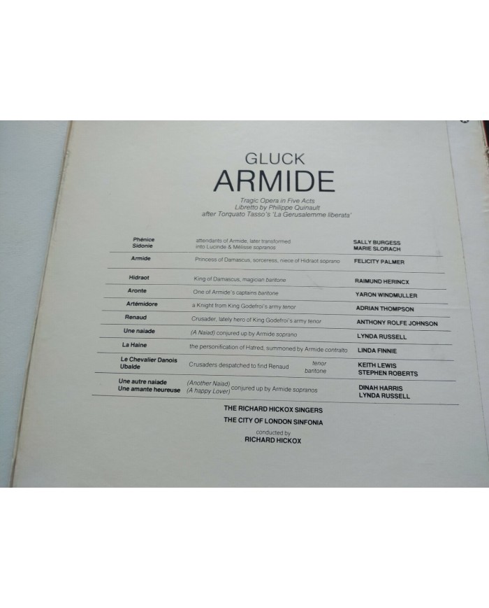 Gluck Armide Hickox Palmer EMI 1983 Box 3 x LP + Libreto 12" Vinilo VG/VG Am