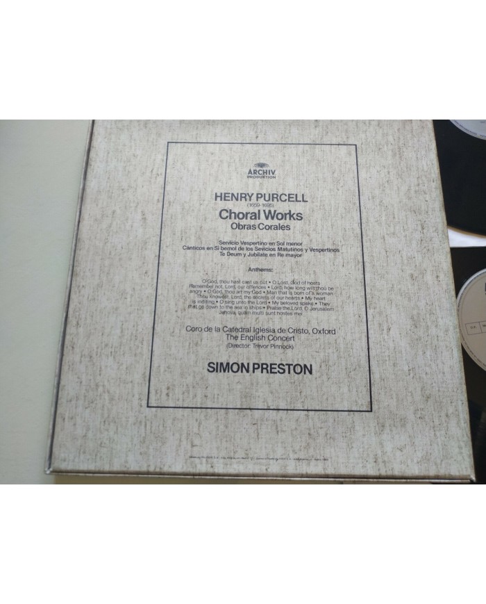 Purcell Choral Works Preston 1981 Box 3 x LP + Libreto 12" Vinilo VG/VG Am