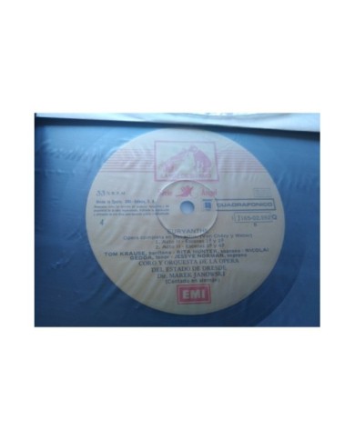 Weber Euryanthe Gedda Janowski 1976 EMI Box 4 x LP + Libreto 12" Vinilo VG/VG