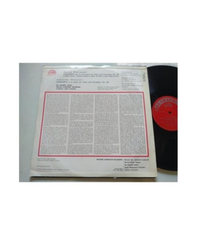 Wieniawski Glazunov Violin Concerto Ida Haendel Smetacek LP 12" Vinilo VG/VG Am
