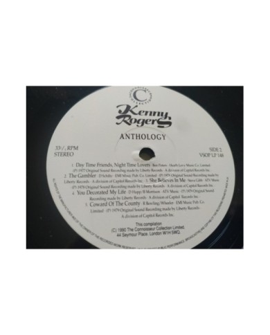 Kenny Rogers Anthology Greatest Hits 1990 UK Press - 2 x LP 12" Vinilo VG/VG 2T