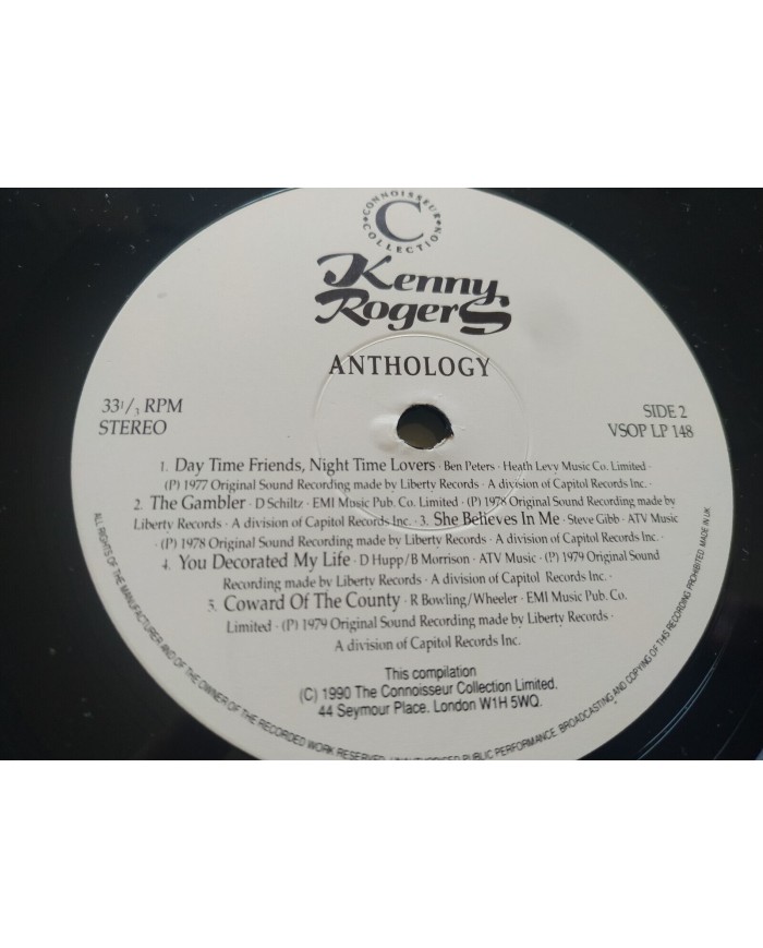 Kenny Rogers Anthology Greatest Hits 1990 UK Press - 2 x LP 12" Vinilo VG/VG 2T