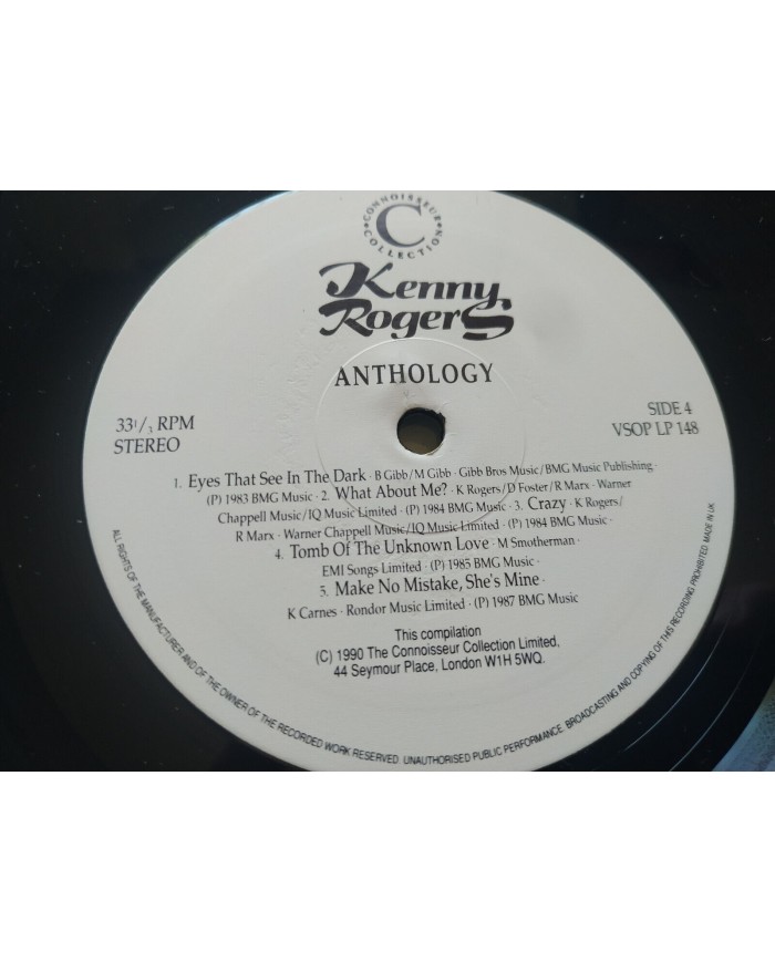 Kenny Rogers Anthology Greatest Hits 1990 UK Press - 2 x LP 12" Vinilo VG/VG 2T