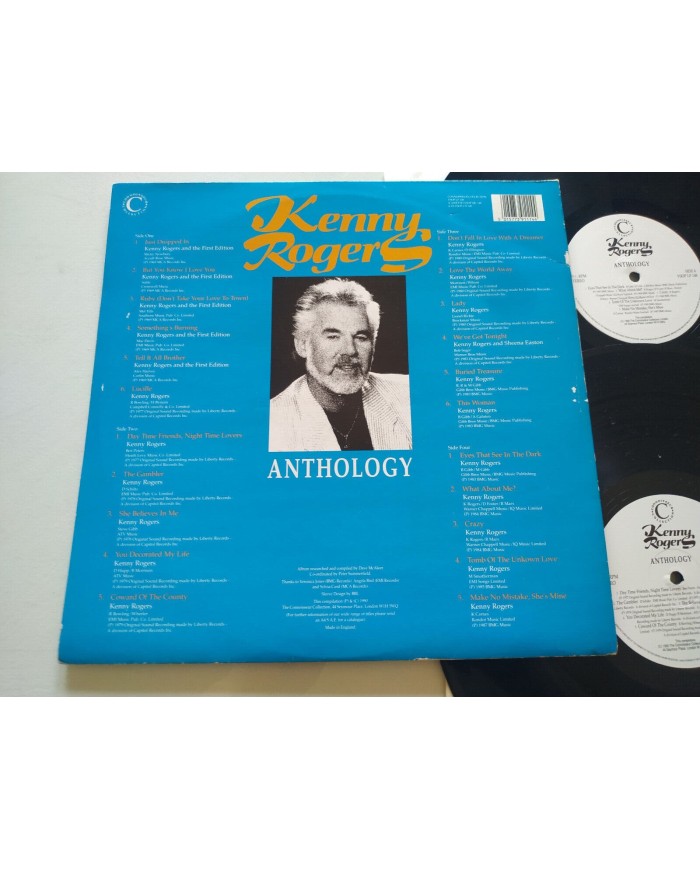 Kenny Rogers Anthology Greatest Hits 1990 UK Press - 2 x LP 12" Vinilo VG/VG 2T