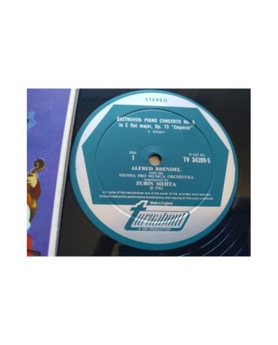 Beethoven Brendel Emperor - LP 12" Vinilo VG/VG Firmado a mano por Zubin Mehta Beethoven Brendel Emperor - LP 12" Vinilo VG/VG Firmado a mano por Zubin Mehta