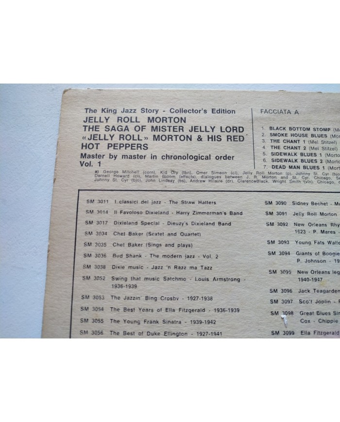 Jelly Roll Morton The Saga of Mister His Red Hot Peppers LP Vinilo 12" VG/VG Am