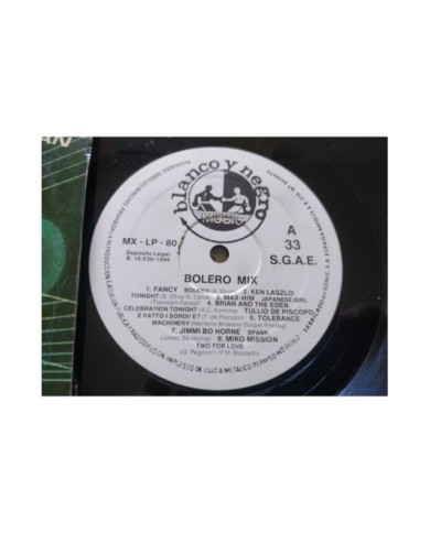 Bolero Mix 1 Blanco y Negro MX-LP-80 1986 Fancy Laszlo - LP Vinilo 12" VG/VG Am