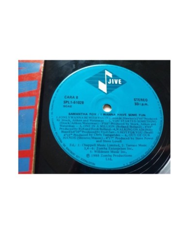 Samantha Fox I Wanna Have Some Fun Jive 1988 Spain Press - LP Vinilo 12" VG/VG Samantha Fox I Wanna Have Some Fun Jive 1988 Spain Press - LP Vinilo 12" VG/VG