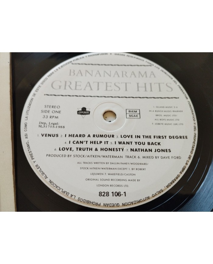 Bananarama Greatest Hits 828106-1 London 1988 - LP Vinilo 12" VG/VG 4T