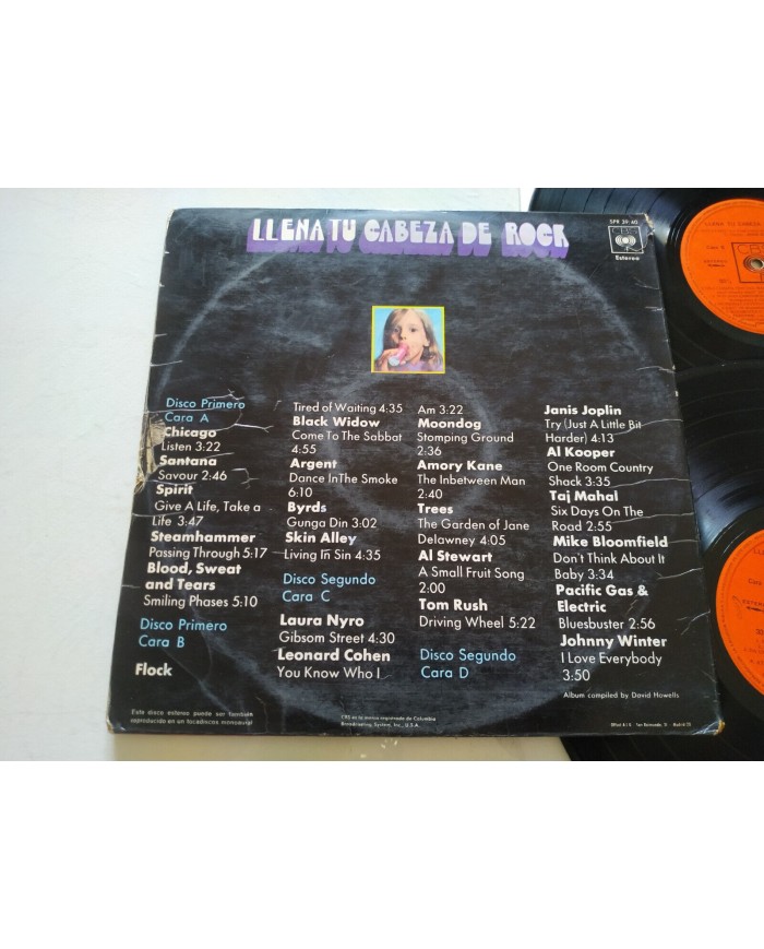 Llena Tu Cabeza de Rock Byrds Janis Joplin Santana 1970 2 x LP 12" Vinilo G+/G+