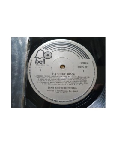 Dawn Tie A Yellow Ribbon Feat Tony Orlando BELLS 221 1973 LP 12" Vinilo VG/VG Am Dawn Tie A Yellow Ribbon Feat Tony Orlando BELLS 221 1973 LP 12" Vinilo VG/VG Am