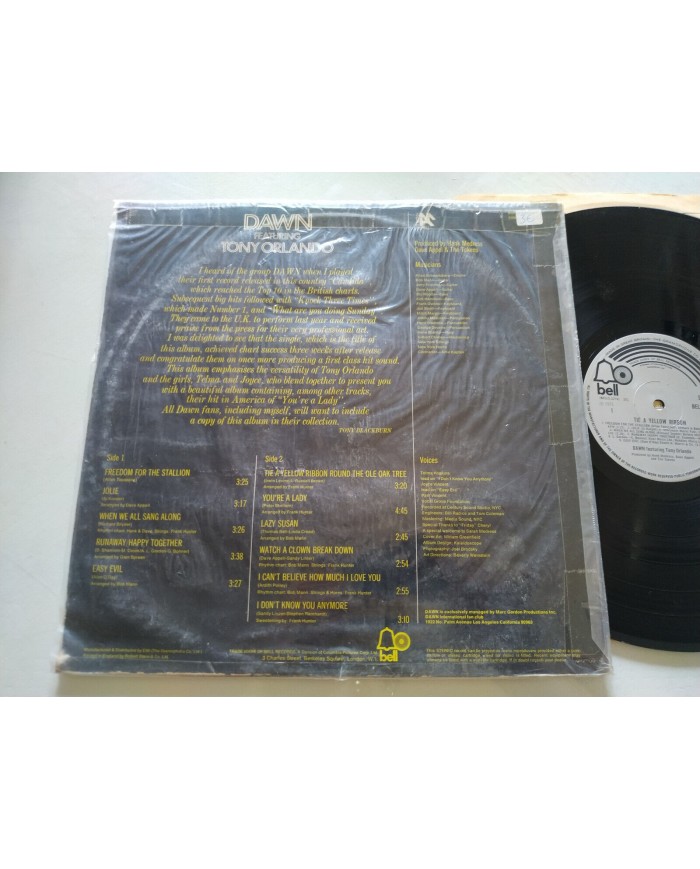 Dawn Tie A Yellow Ribbon Feat Tony Orlando BELLS 221 1973 LP 12" Vinilo VG/VG Am