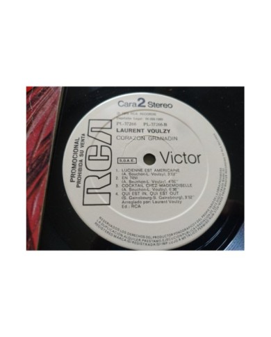 Laurent Voulzy Corazon Granadin RCA Promo PL-37266 1979 - LP 12" Vinilo VG/VG Am Laurent Voulzy Corazon Granadin RCA Promo PL-37266 1979 - LP 12" Vinilo VG/VG Am