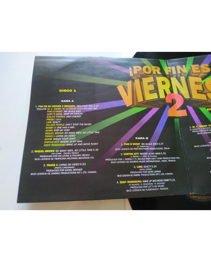 ? Por Fin Es Viernes ! Pino D?Angio Lime Max Music 1992 2 x LP Vinilo 12" VG/VG