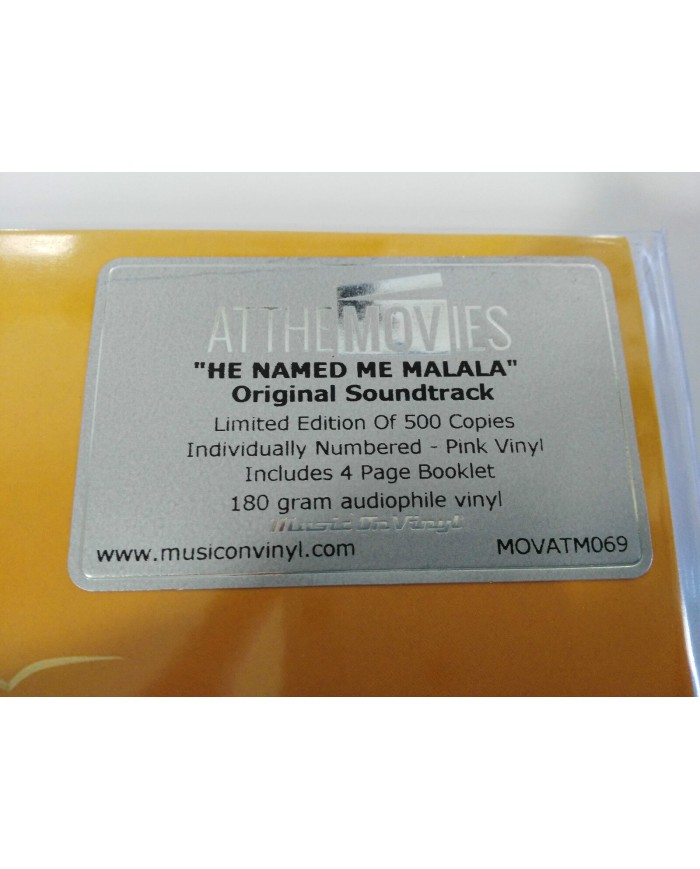 He Named Me Malala SOUNDTRACK LP 12" COLOURED PINK LIMITED 157/500 Vinilo 12" 4T