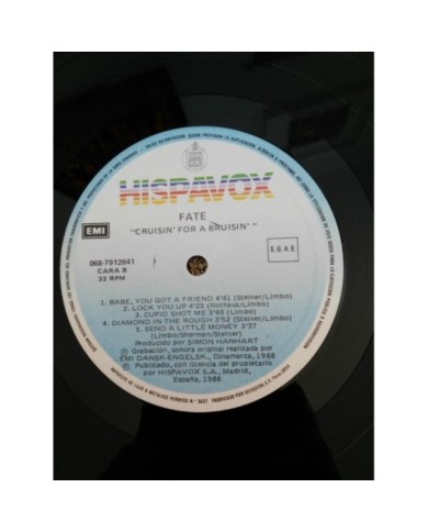 FATE CRUISIN FOR A BRUISIN LP 12" VINILO VINYL 1988 G+/VG SPANISH ED HISPAVOX 4T
