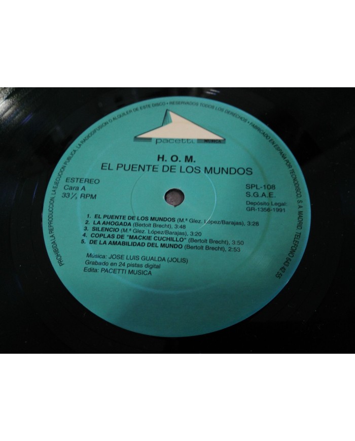 H.O.M. HOM EL PUENTE DE LOS MUNDOS LP VINYL VINILO VG/VG 1991 PACETTI - AG