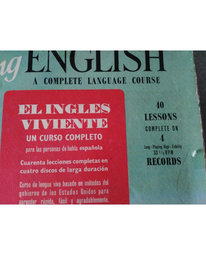 LIVING ENGLISH 40 LESSONS CURSO INGLES - 4 X LP 10" VINILO VINYL G+/VG 1957