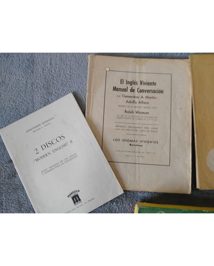 LIVING ENGLISH 40 LESSONS CURSO INGLES - 4 X LP 10" VINILO VINYL G+/VG 1957