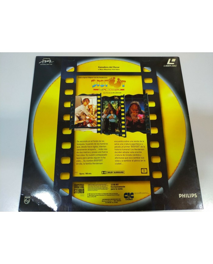 Bigfoot y los Henderson William Dear - Laserdisc LD ESPA?OL Bigfoot y los Henderson William Dear - Laserdisc LD ESPA?OL