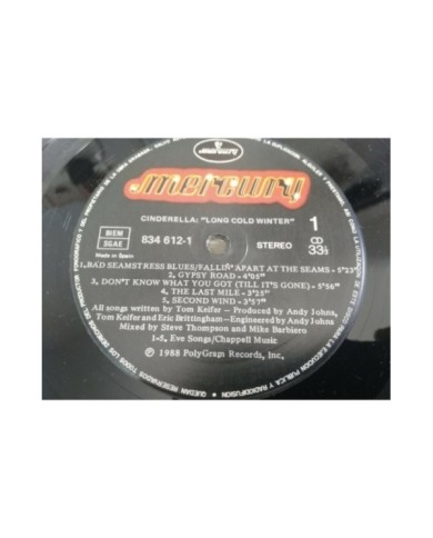 Cinderella Long Cold Winter Spain Edition 1988 - LP 12" Vinilo VG/VG 4T