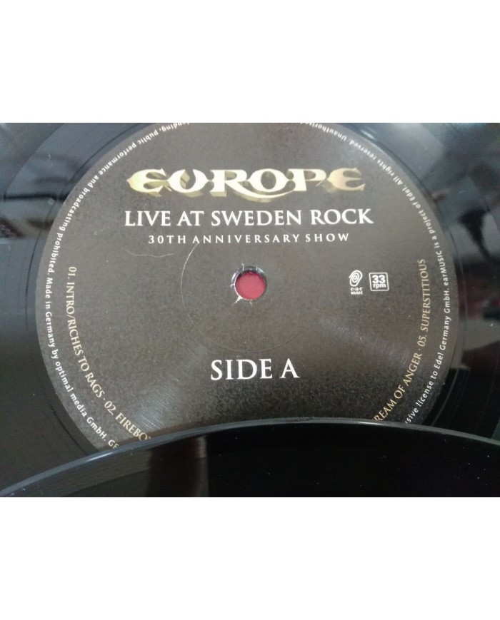 Europe Live at Sweeden Rock 30th Anniversary Show 2014 3x LP 12" Vinilo VG/VG Am