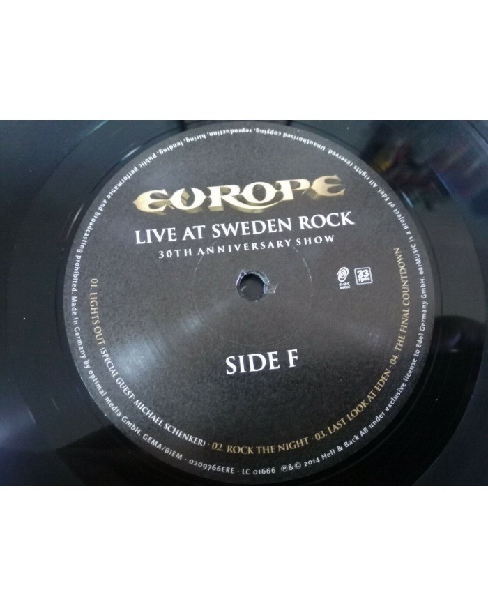 Europe Live at Sweeden Rock 30th Anniversary Show 2014 3x LP 12" Vinilo VG/VG Am