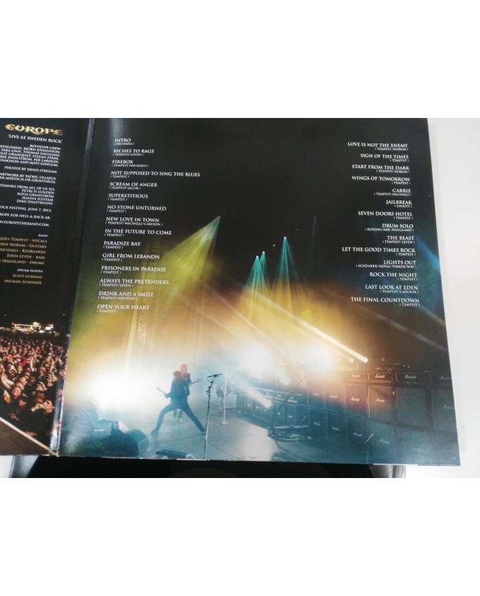 Europe Live at Sweeden Rock 30th Anniversary Show 2014 3x LP 12" Vinilo VG/VG Am
