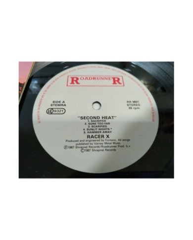 Racer X Second Heat Roadrunner 1987 Paul Gilbert - LP Vinilo 12" VG/VG - 3T