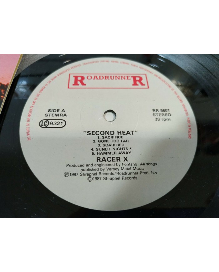 Racer X Second Heat Roadrunner 1987 Paul Gilbert - LP Vinilo 12" VG/VG - 3T