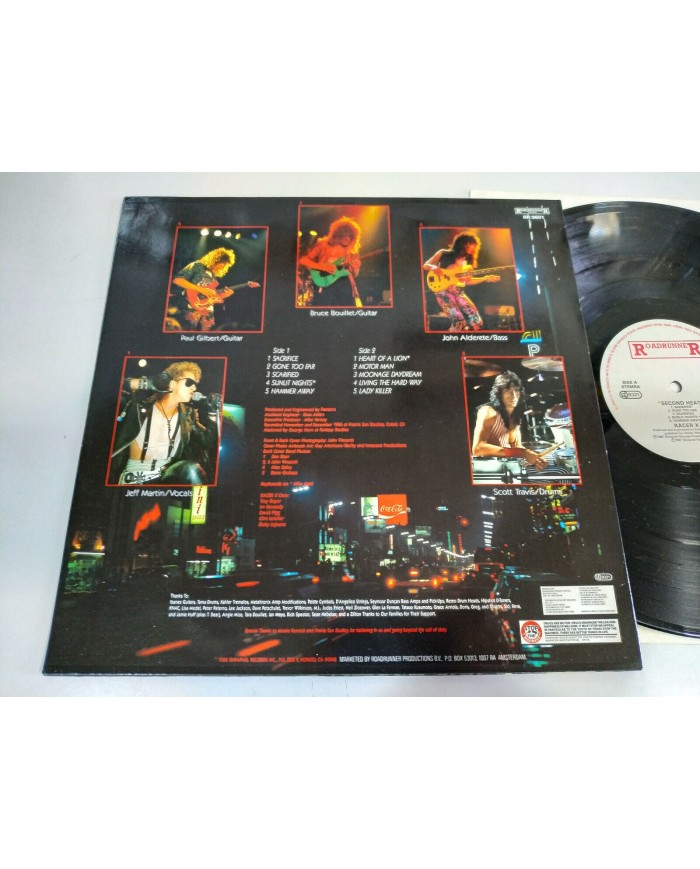 Racer X Second Heat Roadrunner 1987 Paul Gilbert - LP Vinilo 12" VG/VG - 3T