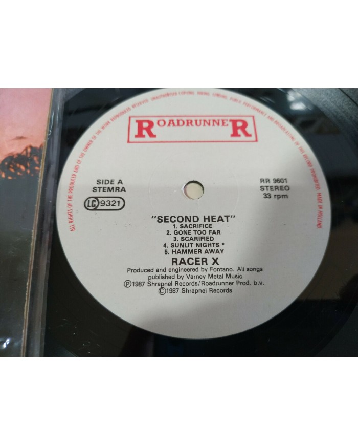 Racer X Second Heat Roadrunner 1987 Paul Gilbert - LP Vinilo 12" VG/VG - 3T