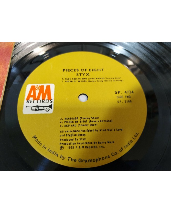 Styx Pieces of Eight - INDIA Edition 1978 A&M - LP Vinilo 12" VG/VG