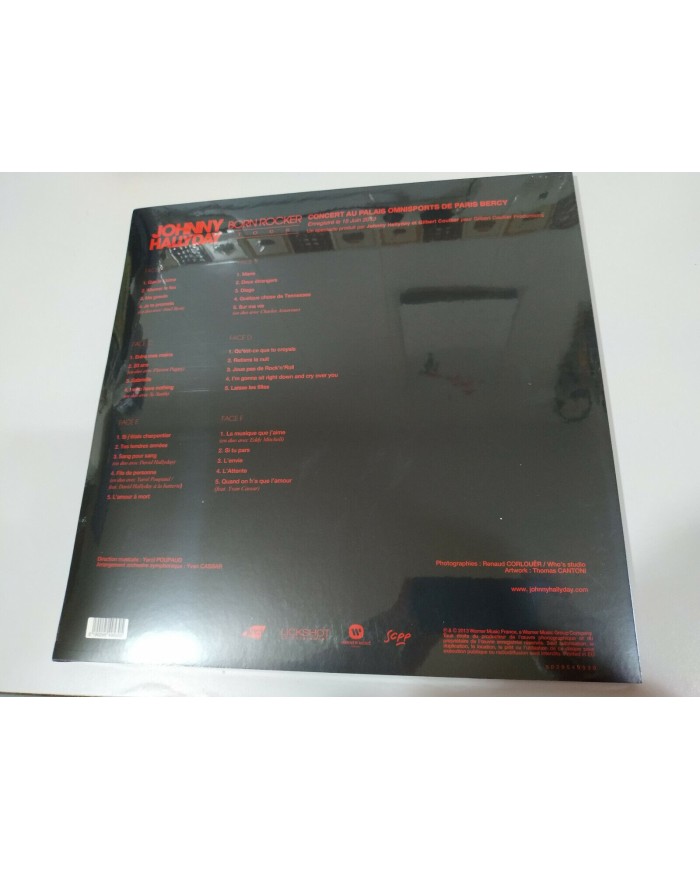 Johnny Hallyday Born Rocker Tour Omnisports Paris 3x LP Vinilo Rojo 12" NUEVO 4T