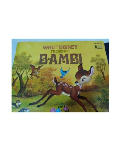 Bambi Walt disney Banda Sonora y Cuento Castellano 1970 LP Vinilo 12" G+/G+ 2T