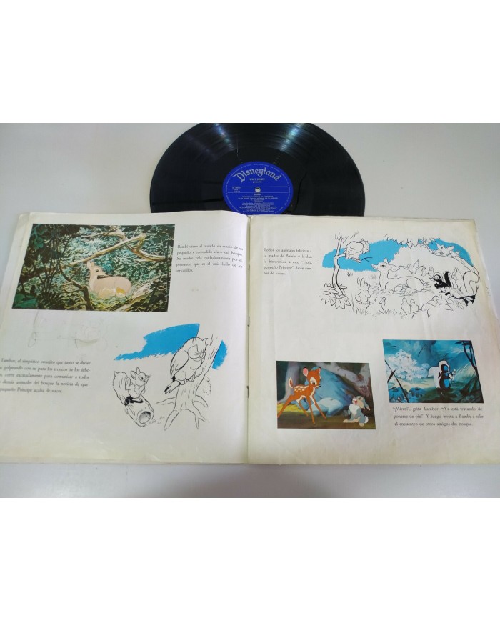 Bambi Walt disney Banda Sonora y Cuento Castellano 1970 LP Vinilo 12" G+/G+ 2T