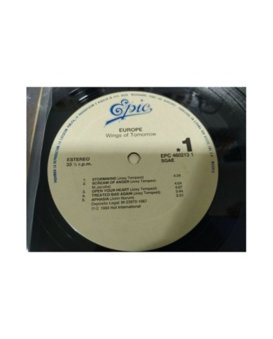 Europe Wings of Tomorrow 1984 Epic Spain Edition - LP Vinilo 12" VG/VG 3T