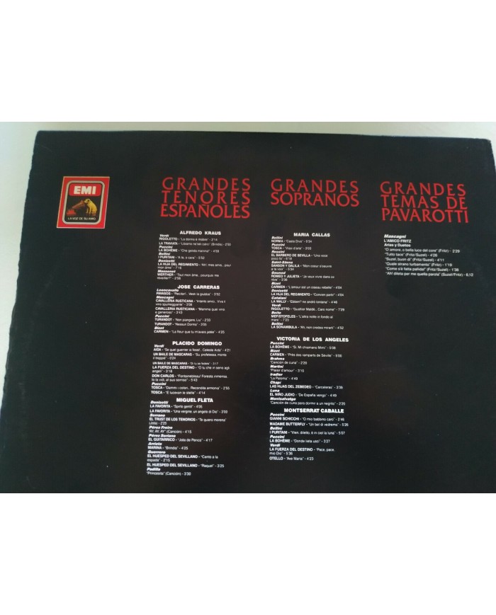 Grandes Tenores Sopranos Pavarotti Callas Caballe - 5 x LP Vinilo 12" VG/VG - 3T