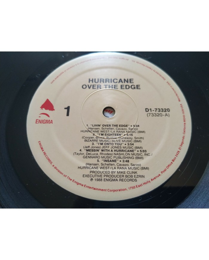 Hurricane Over the Edge 1988 Enigma Records USA Ed - LP 12" Vinilo VG/VG - 4T
